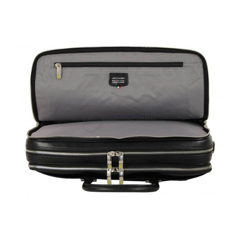 Портфель шкіряний Acciaio Saffiano Чорний (2725N)