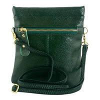 Жіноча шкіряна сумка-планшет Traum Темно-зелений (7320-34)