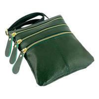 Жіноча шкіряна сумка-планшет Traum Темно-зелений (7320-34)