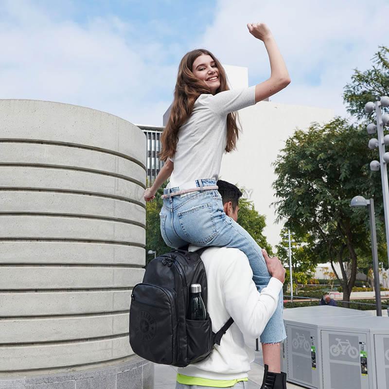 Міський рюкзак Kipling Seoul Raw Black з відділ. д/ноутбука 15