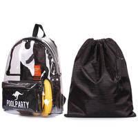 Міський рюкзак Poolparty Plastic Прозорий з чорним (bckpck - plastic - black)