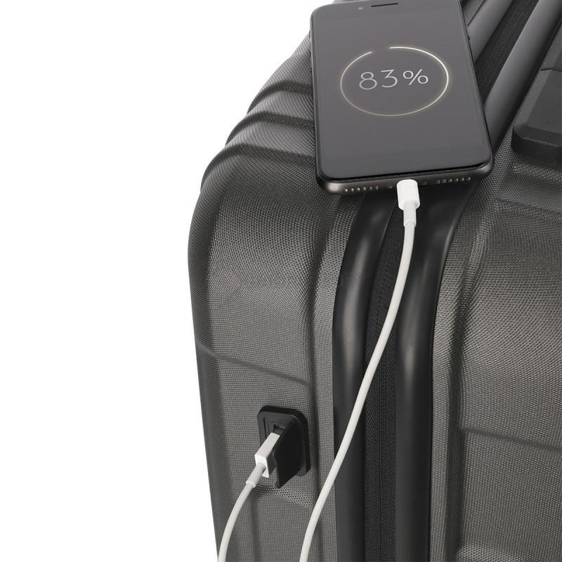 Валіза на 4 колесах Titan X - Ray Pro Atomic Steel S з USB 40л (Ti700926 - 85)