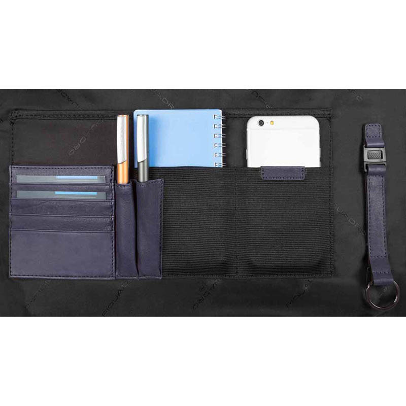 Чоловіча шкіряна сумка Piquadro Black Square O.Blue з відділ. для ноут 15