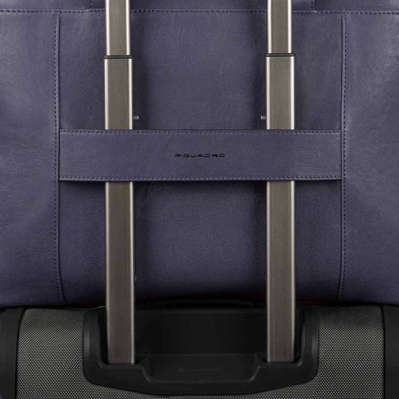 Чоловіча шкіряна сумка Piquadro Black Square O.Blue з відділ. для ноут 15