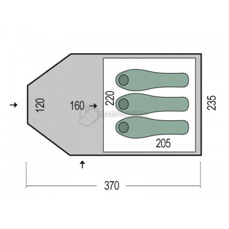 Намет тримісний Pinguin Campus 3 Dural Green (PNG 145.3)