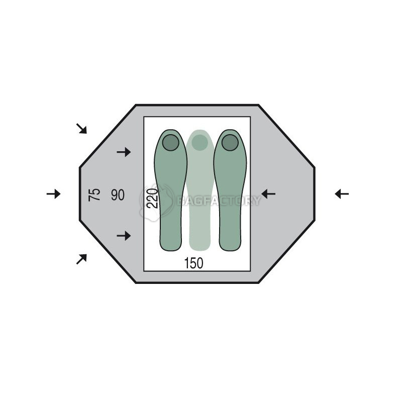 Намет двомісний Pinguin Tornado 2 Green (PNG 123.2)