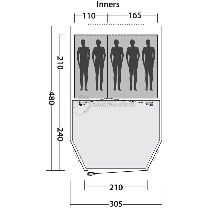 Намет п'ятимісцева Easy Camp Huntsville 500 Red (928291)