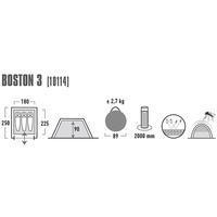 Намет тримісний High Peak Boston 3 Aluminium/Dark Grey (925382)