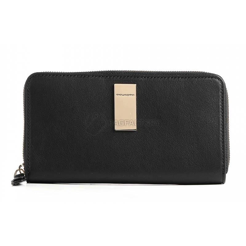 Портмоне жіноче Piquadro Dafne Black на блискавці з RFID захистом (PD1515DFR_N)
