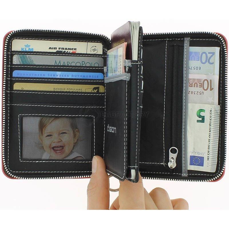 Портмоне алюмінієве Ogon Quilted Passport на блискавці Чорний (QP_Black)