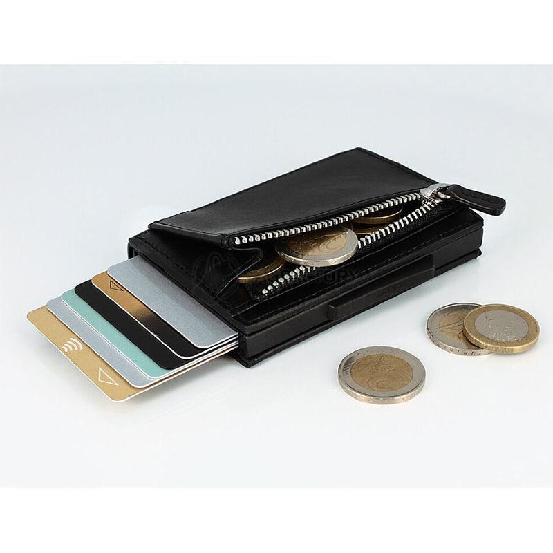 Гаманець шкіряний Ogon Cascade Zipper Wallet Чорний (CZ_F - Black)