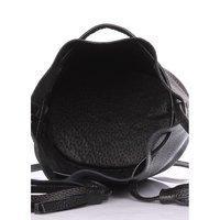 Жіноча шкіряна сумка на зав'язках Poolparty Bucket Чорний (bucket - black)