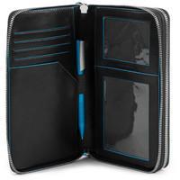 Борсетка-портмоне Piquadro Blue Square Black на блискавці з RFID захистом (PP5257B2R_N)