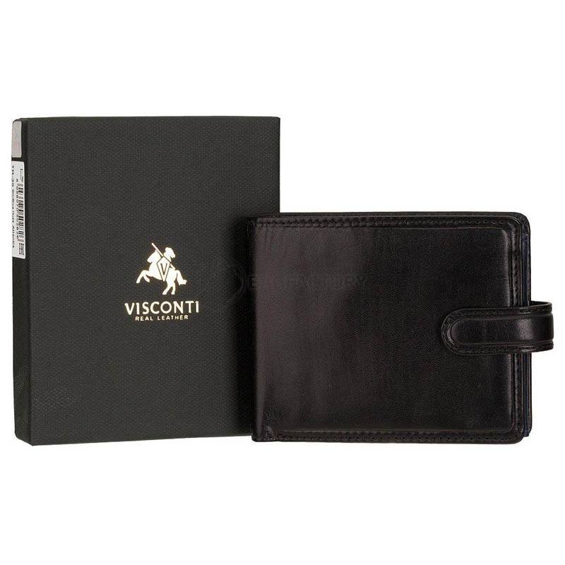 Портмоне чоловіче шкіряне Visconti Atlantis з RFID Black Blue (TR35 BLK/BLUE)