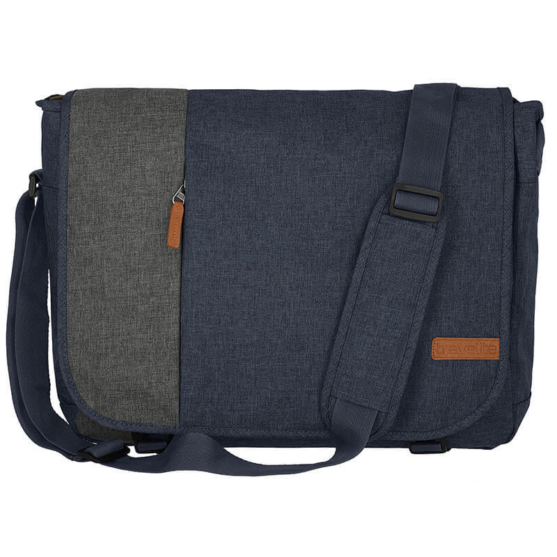 Чоловіча сумка Travelite Basics Messenger Navy з відділ. д/ноутбука 15