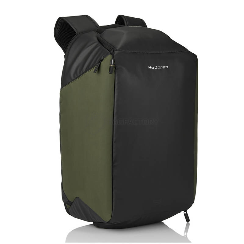 Міський рюкзак-ручная поклажа Hedgren Commute Чорний/Мілітарі 45л (HCOM07/163-01)