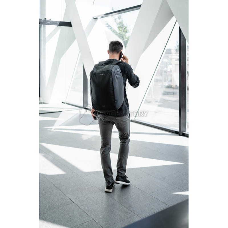 Міський рюкзак-ручная поклажа Hedgren Commute Чорний/Мілітарі 45л (HCOM07/163-01)