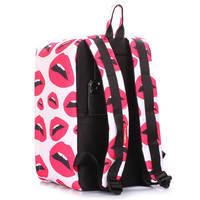 Рюкзак для ручної поклажі Poolparty HUB - Ryanair/Wizz Air/МАУ з принтом губи 20л (hub - lips - white)
