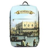 Рюкзак для ручної поклажі Poolparty HUB Ryanair/Wizz Air/МАУ з венеціанським принтом 20л (hub - venezia)