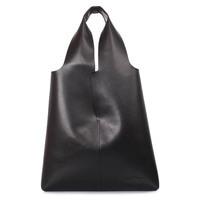 Жіноча шкіряна сумка-шоппер Poolparty AMORE Чорний (amore - leather - black)