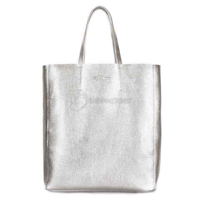 Жіноча шкіряна сумка Poolparty City Срібло (city - silver)