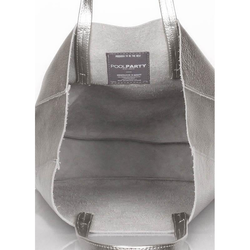 Жіноча шкіряна сумка Poolparty City Срібло (city - silver)