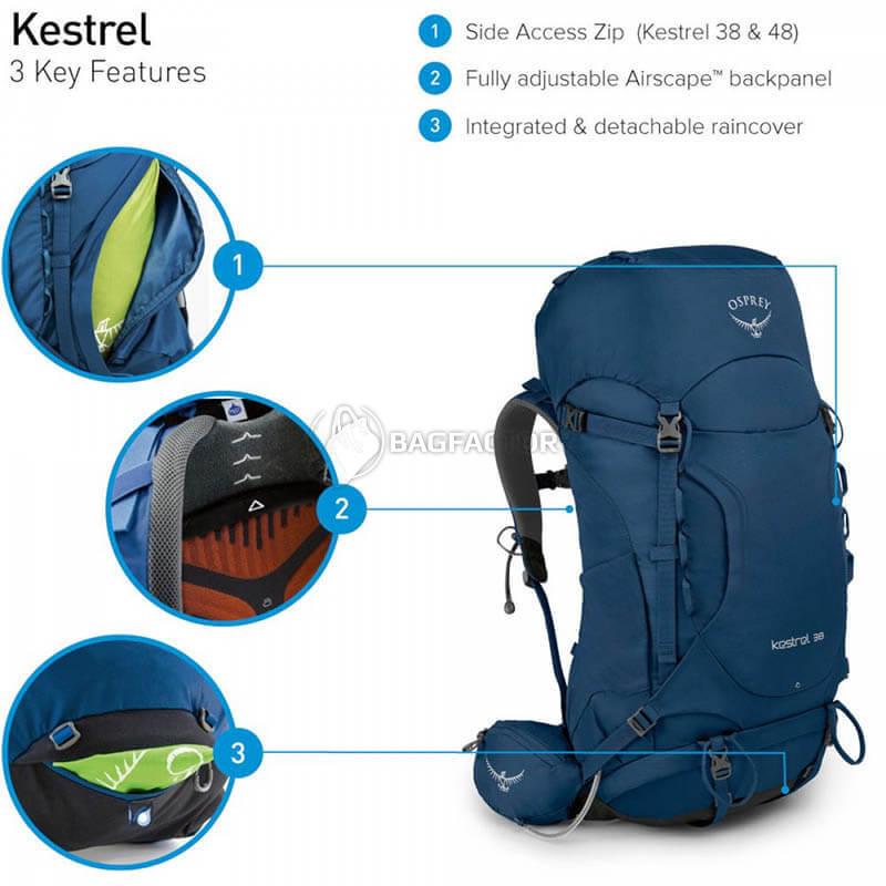 Туристичний рюкзак Osprey Kestrel 38 Picholine Green S/M (009.1868)
