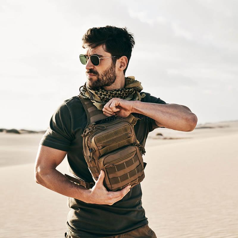 Тактична сумка-рюкзак Brandit-Wea US Cooper Sling Medium 8L Camel (8036-70-OS)