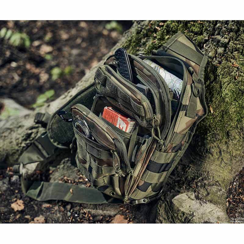 Тактична сумка-рюкзак Brandit-Wea US Cooper Sling Medium 8L Woodland (8036-10-OS)