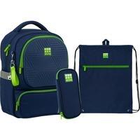 Шкільний набір рюкзак+пенал+сумка для взуття Wonder Kite WK 728 Темно-синій (SET_WK22-728M-2)