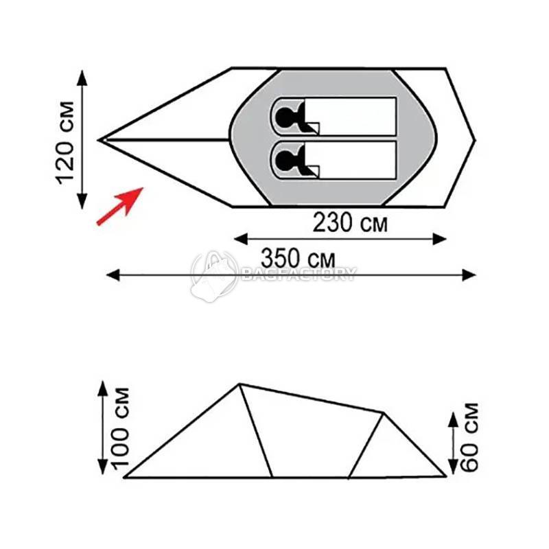 Намет двомісний Tramp Bike 2 V2 Сірий (TRT-020)