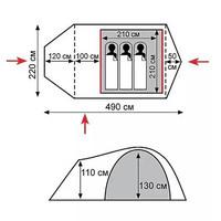 Намет тримісний Tramp Cave 3 (v2) Green (UTRT-021-green)