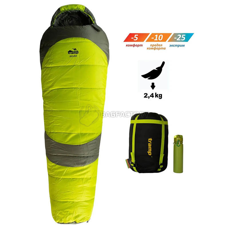 Спальний мішок Tramp Rover Regular правий Olive/Grey 220/80-55 см (UTRS-050R-R)