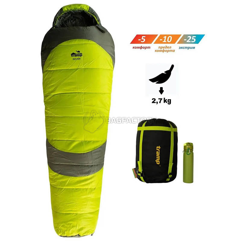 Спальний мішок Tramp Rover Long правий Olive/Grey 230/90-55 см (UTRS-050L-R)