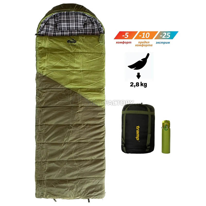 Спальний мішок Tramp Kingwood Regular лівий Dark-Olive/Grey 220/80 см (UTRS-053R-L)
