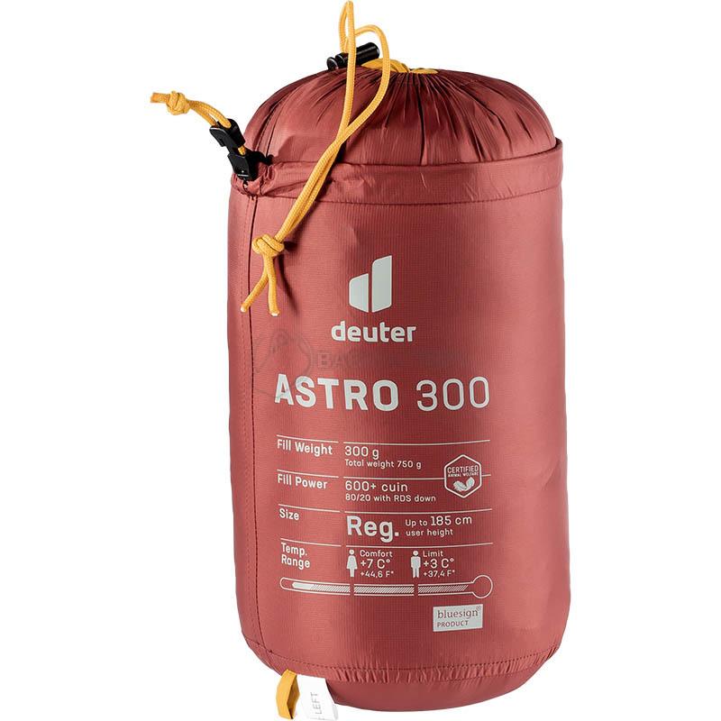 Спальний мішок пуховий Deuter Astro 300 L Redwood-Curry лівий 220см (3711121 5908 1)