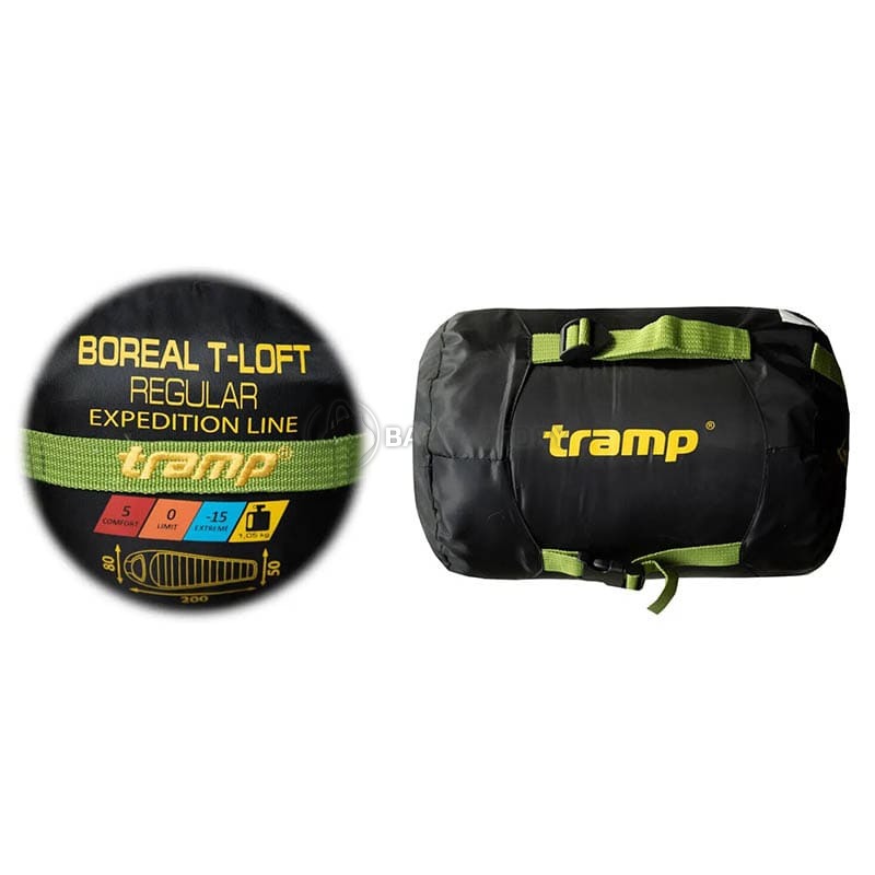 Спальний мішок Tramp Boreal Regular Green/Grey 200/80-50 см лівий (UTRS-095R-L)