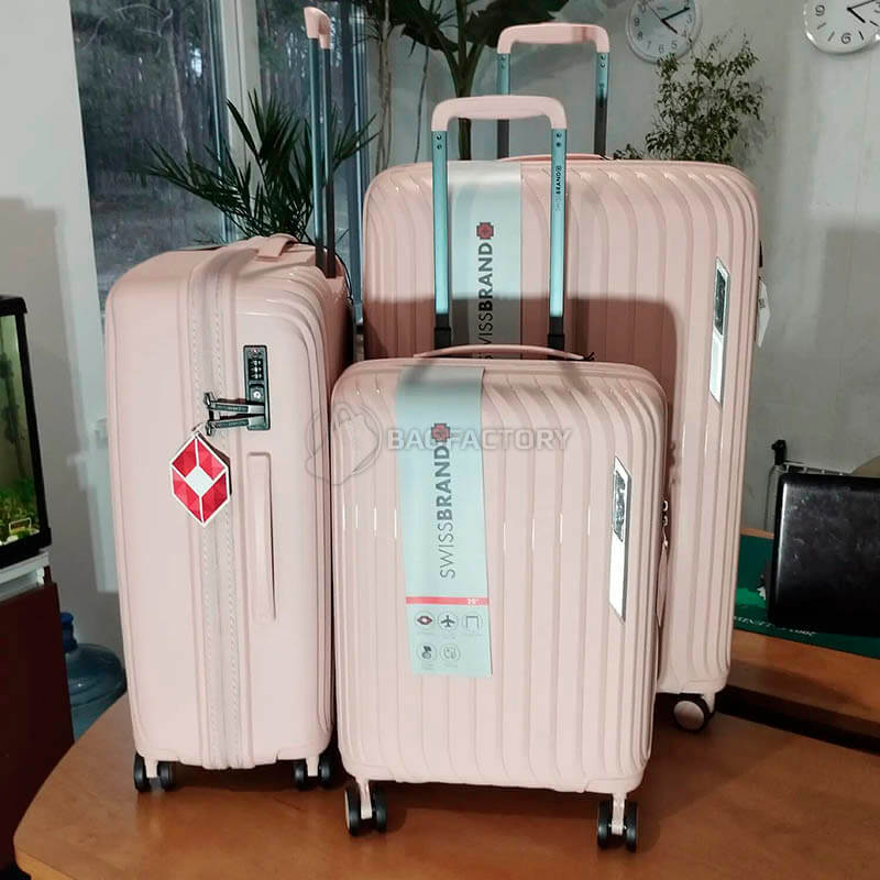Валіза на 4-х колесах Swissbrand Narberth L 105л Light Pink (DAS302548)