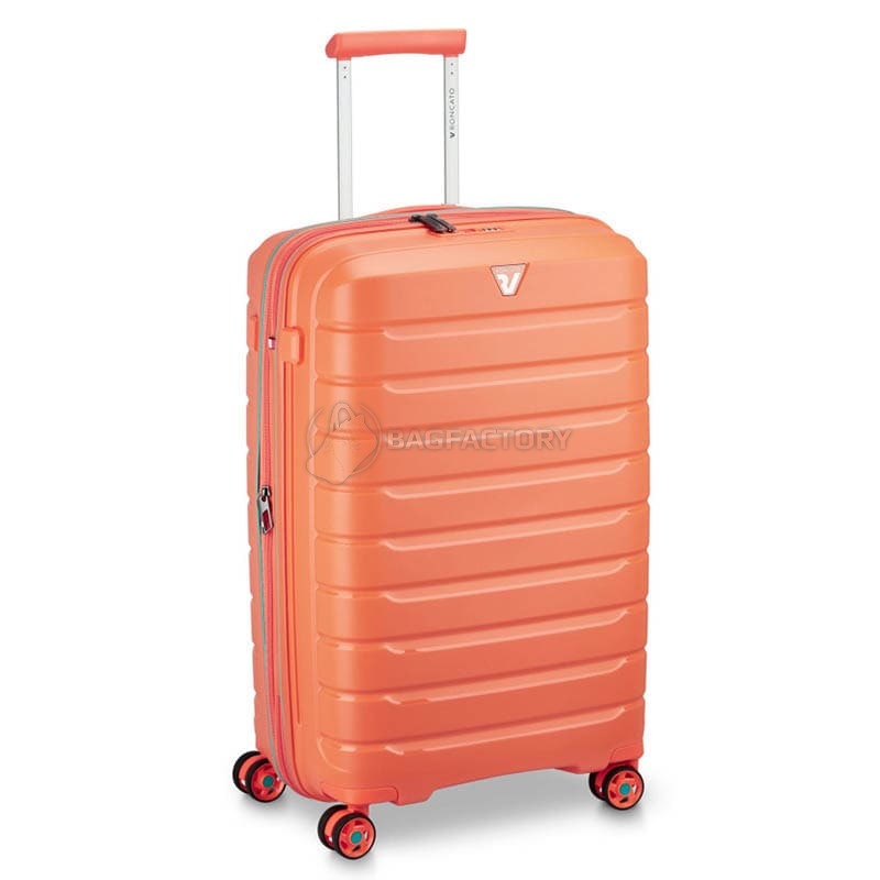 Валіза на 4-х колесах Roncato Butterfly 73/87л Помаранчева з блакитним (418182/12)