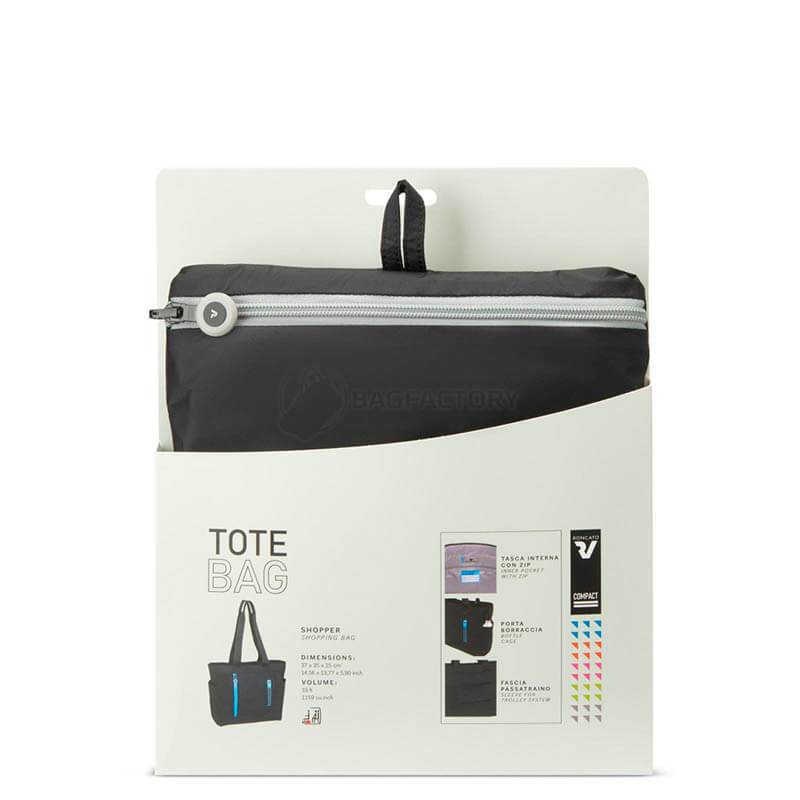 Сумка складана шопер Roncato Compact ручна поклажа 19л Чорний (412013/81)