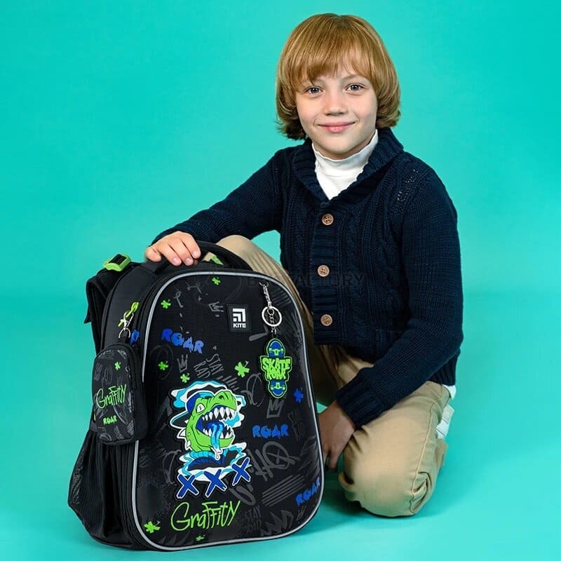 Шкільний рюкзак Kite Education каркасний Roar Чорний 16л (K24-531M-5)