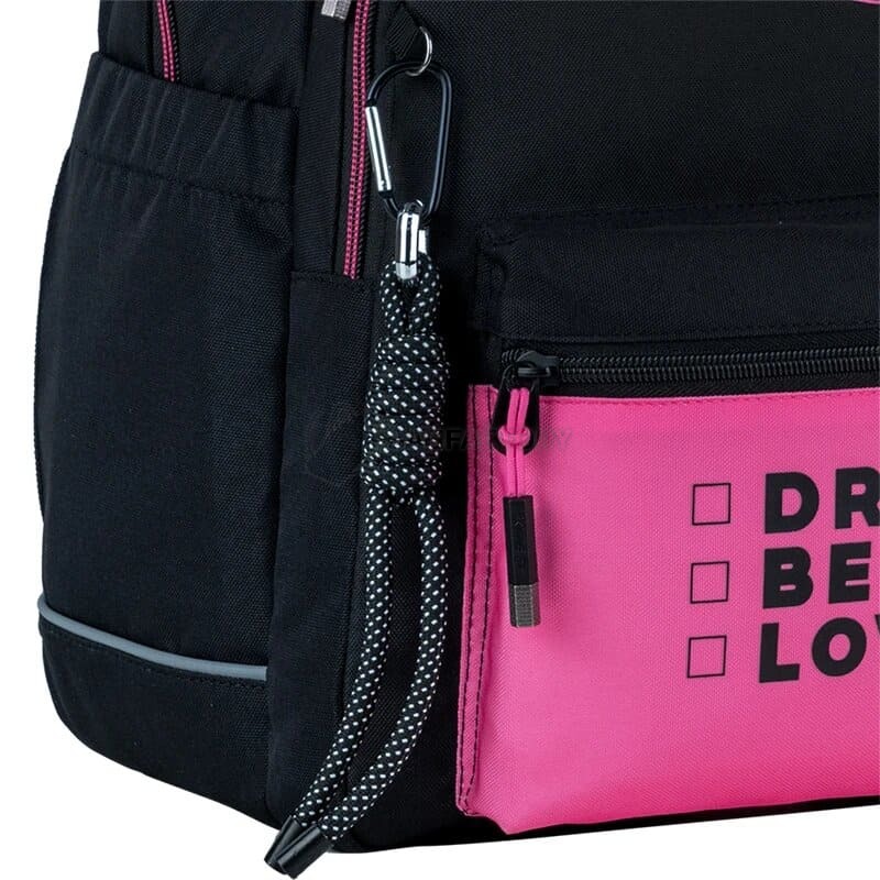 Шкільний рюкзак для підлітка Kite Education teens 2575M LED Чорний/Рожевий 19л (K24-2575M (LED))