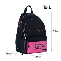 Шкільний рюкзак для підлітка Kite Education teens 2575M LED Чорний/Рожевий 19л (K24-2575M (LED))