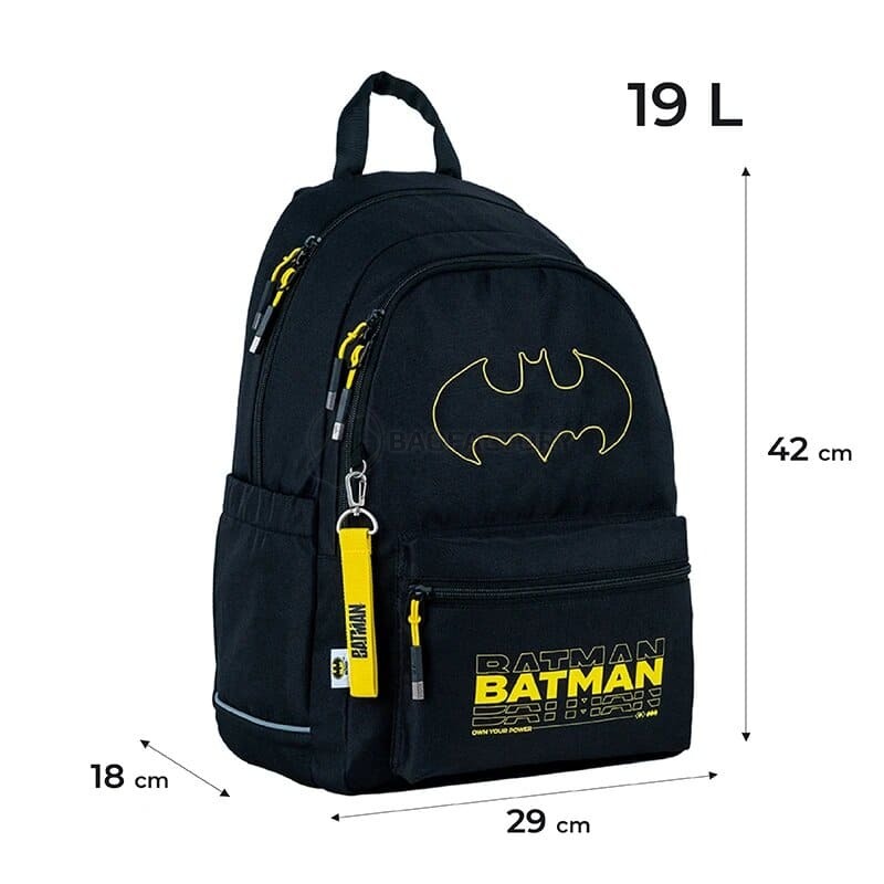 Шкільний рюкзак для підлітка Kite Education teens DC Comics Batman LED Чорний 19л DC24-2575M (LED)