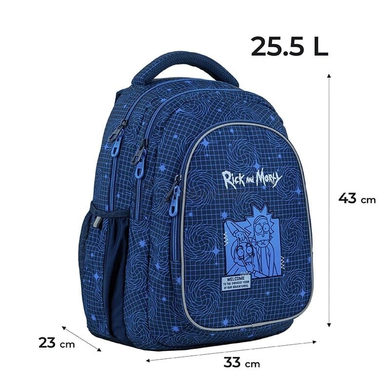 Міський підлітковий рюкзак Kite Education teens Rick and Morty Синій 25.5л (RM24-8001L)