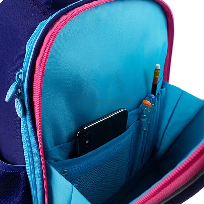 Шкільний напівкаркасний рюкзак GoPack Education Cute Rainbow Синій 15л (GO24-165M-1)