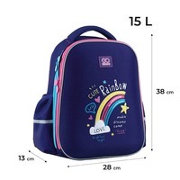Шкільний напівкаркасний рюкзак GoPack Education Cute Rainbow Синій 15л (GO24-165M-1)