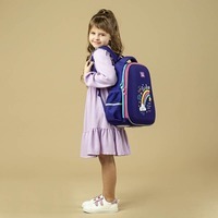 Шкільний напівкаркасний рюкзак GoPack Education Cute Rainbow Синій 15л (GO24-165M-1)