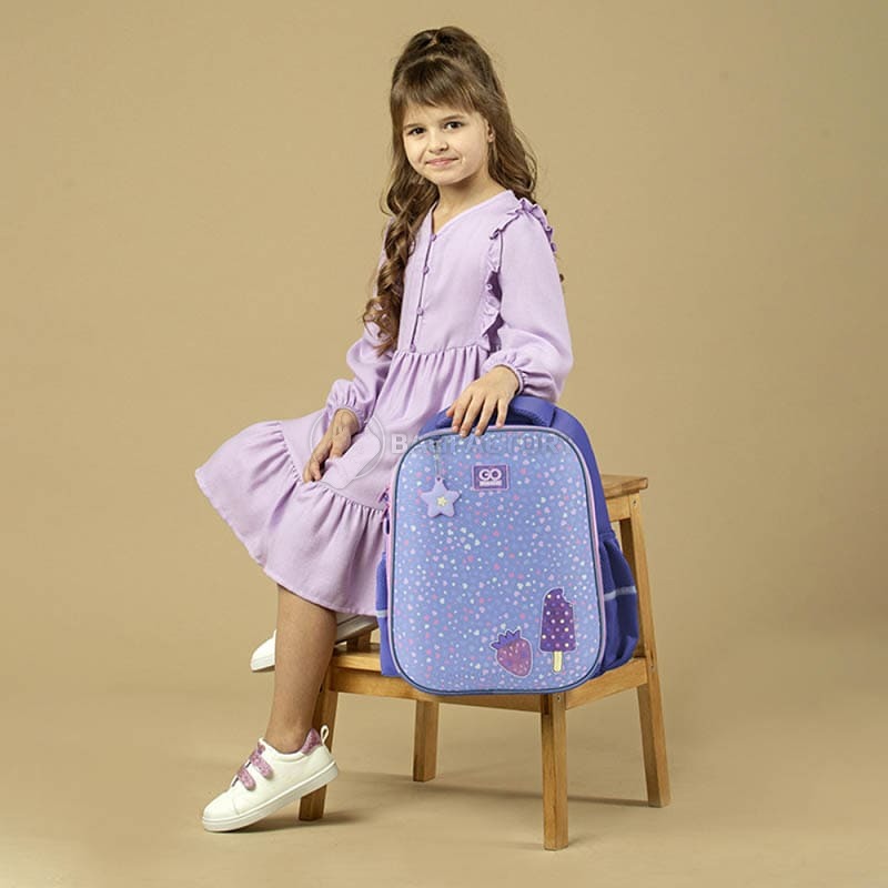 Шкільний напівкаркасний рюкзак GoPack Education Just Enjoy Фіолетовий 15л (GO24-165M-2)