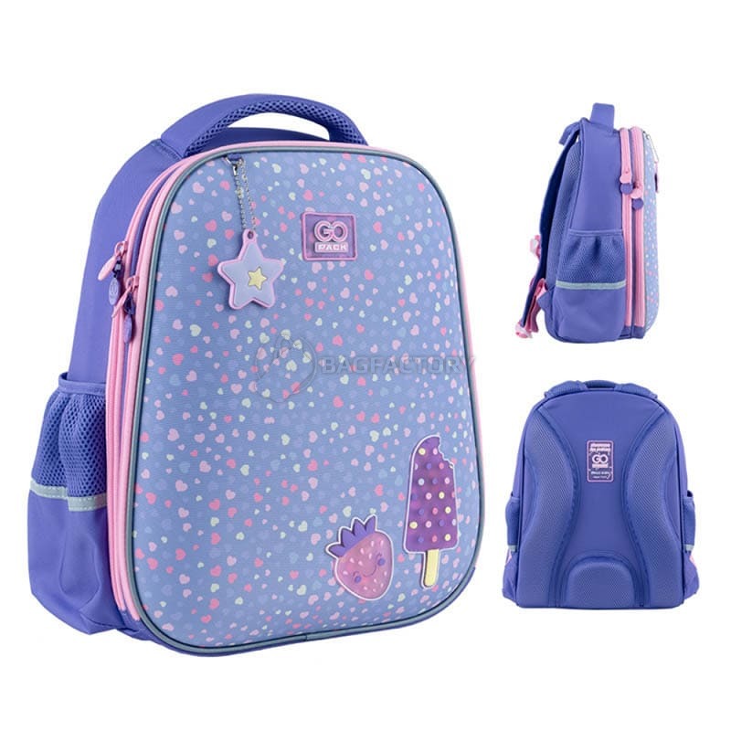 Шкільний напівкаркасний рюкзак GoPack Education Just Enjoy Фіолетовий 15л (GO24-165M-2)